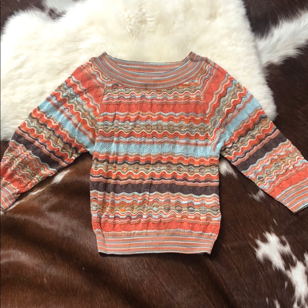 LIKE NEW M Missoni KNIT 3/4 sleeve beautiful shirt
